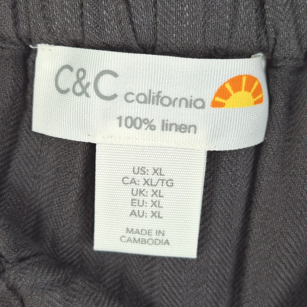 C&C California Skirt XL Linen Cargo Boho Beach Coastal Midi Button Lagenlook - Picture 2 of 7